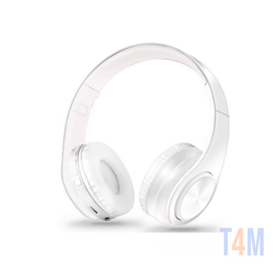 WIRELESS BLUETOOTH HEADPHONE TM-062 TF CARD/FM RADIO WHITE